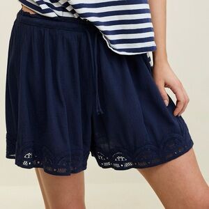 Aerie Navy Off-Duty Gauze Shorts